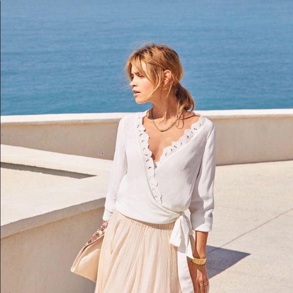 ❌ SOLD❌ Sezane Élina 100% silk tie blouse - Picture 4 of 9